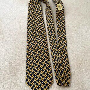 Gucci men’s silk tie. Black, gold & blue